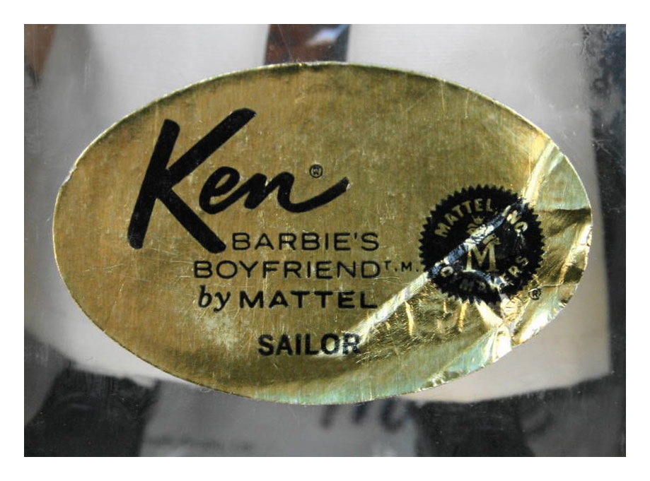 Earlier 1963 Dressed Doll Ken sticker
