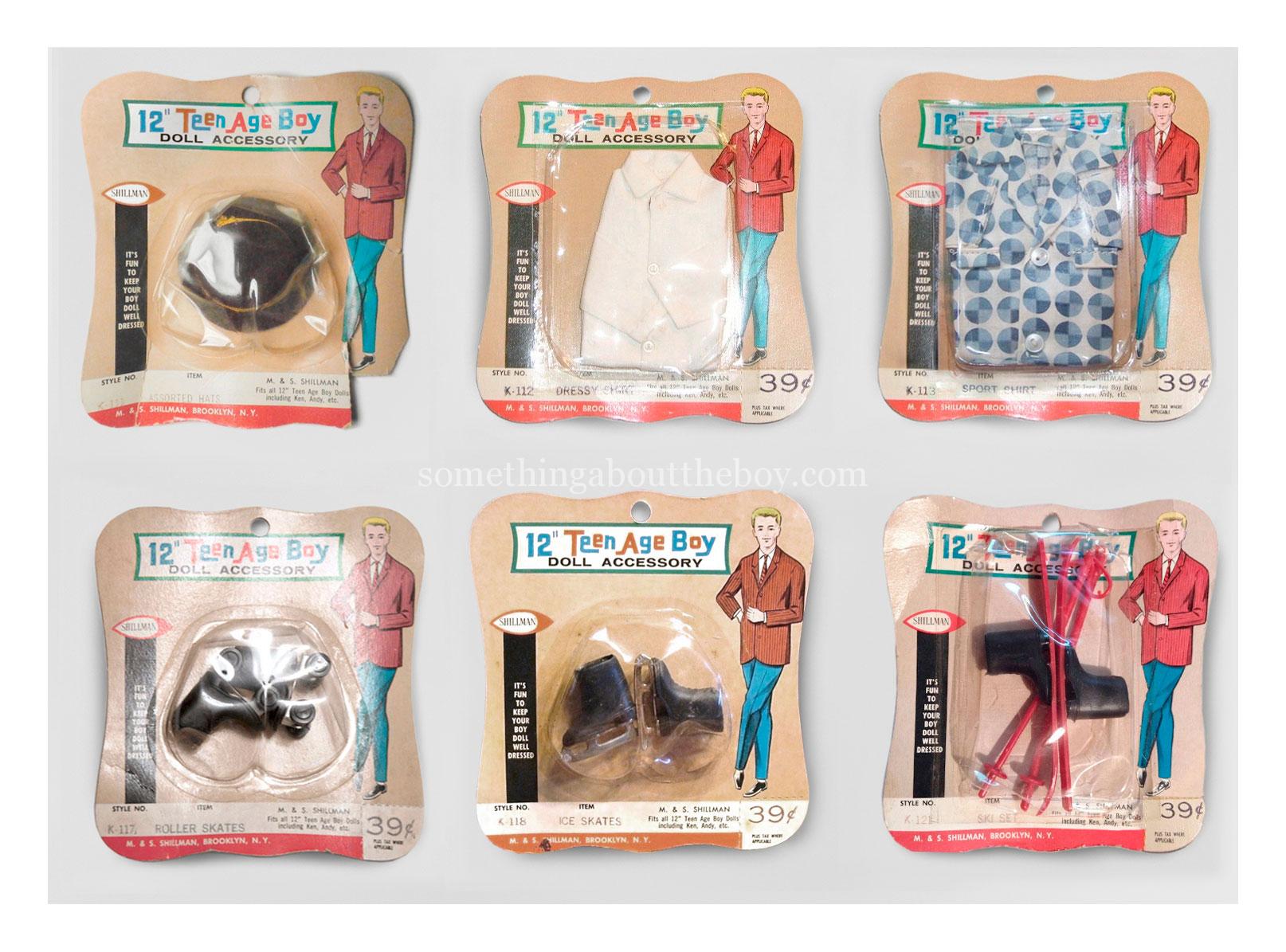 12" Teen Age Boy accessory sets by M&S Shillman