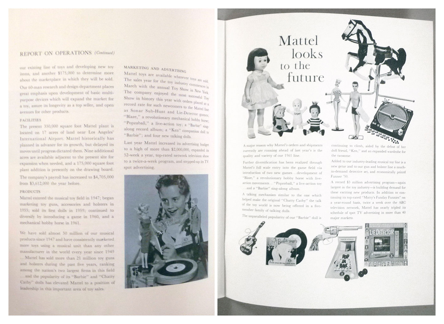 From Mattel Annual Report 1961