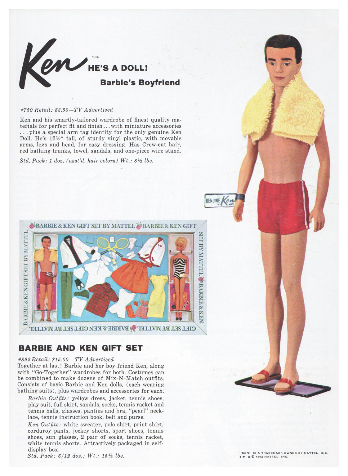 From Mattel Dolls for Fall '62 catalogue (1st edition)