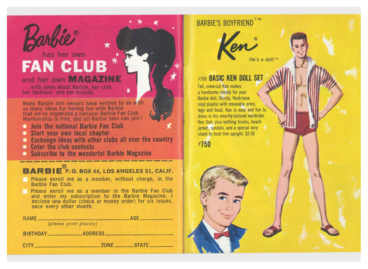 From 1963 Barbie Ken yellow booklet