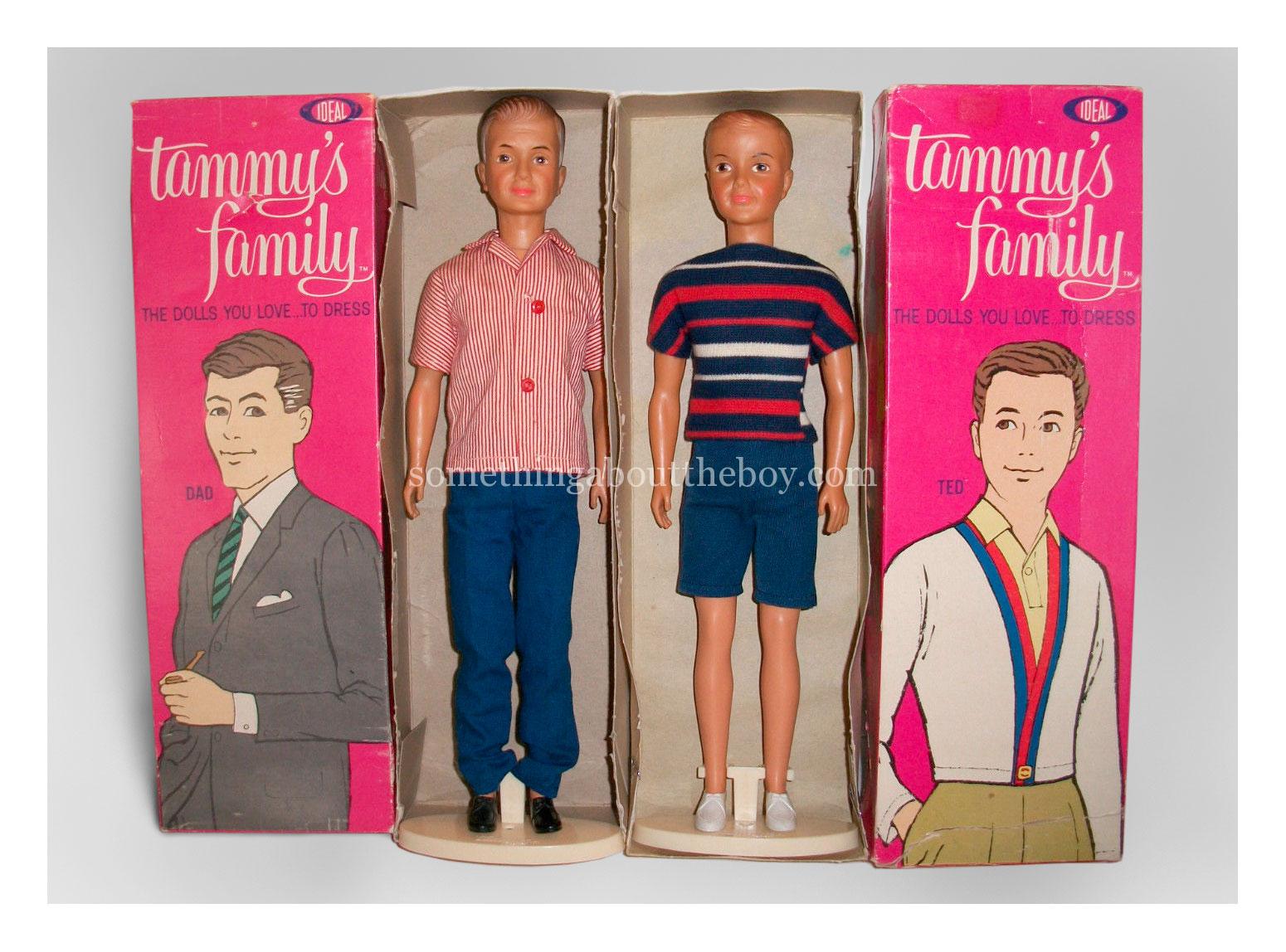 Tammy's Family Dad and Ted dolls in original packaging