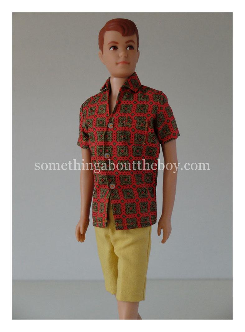 Vintage Original Talking Ken 2 Piece Red Shorts & Shirt Outfit 