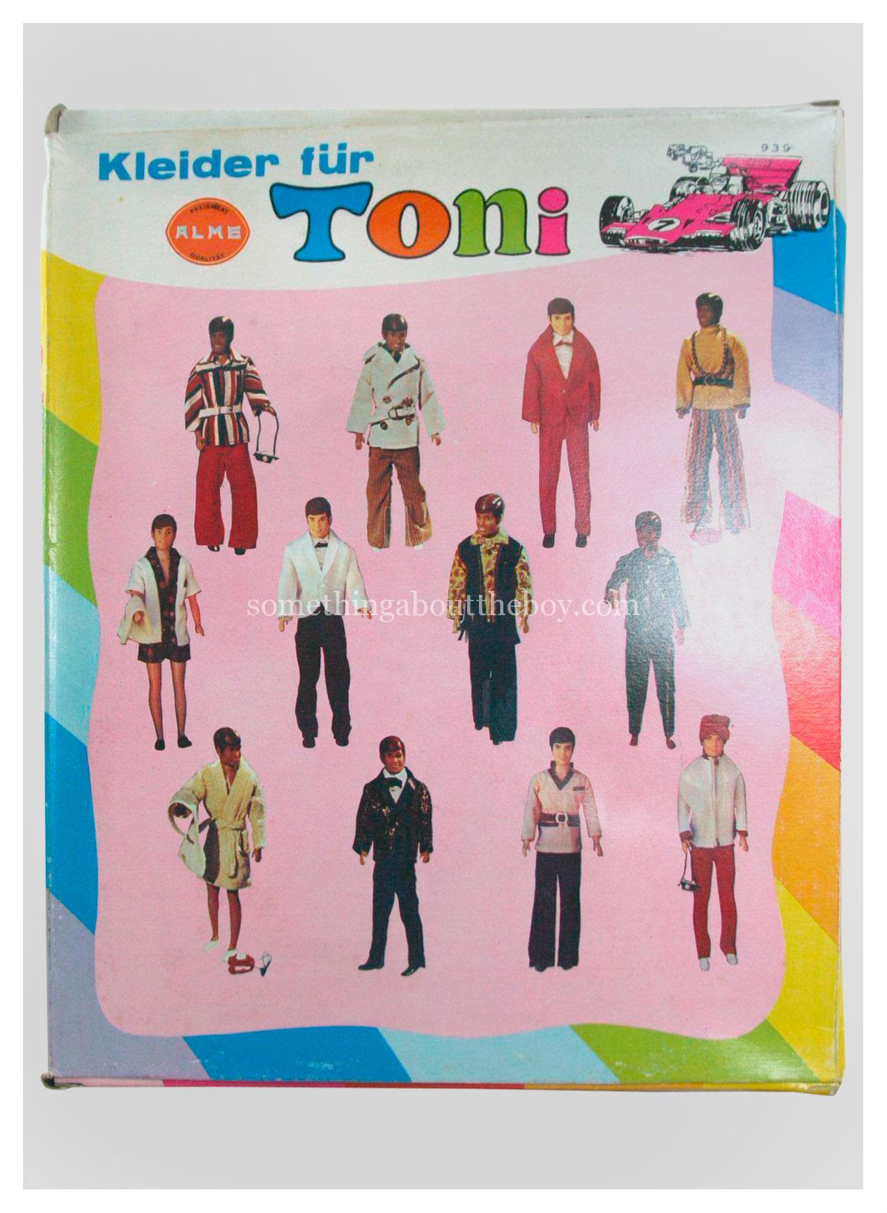 Reverse of Toni outfit packaging