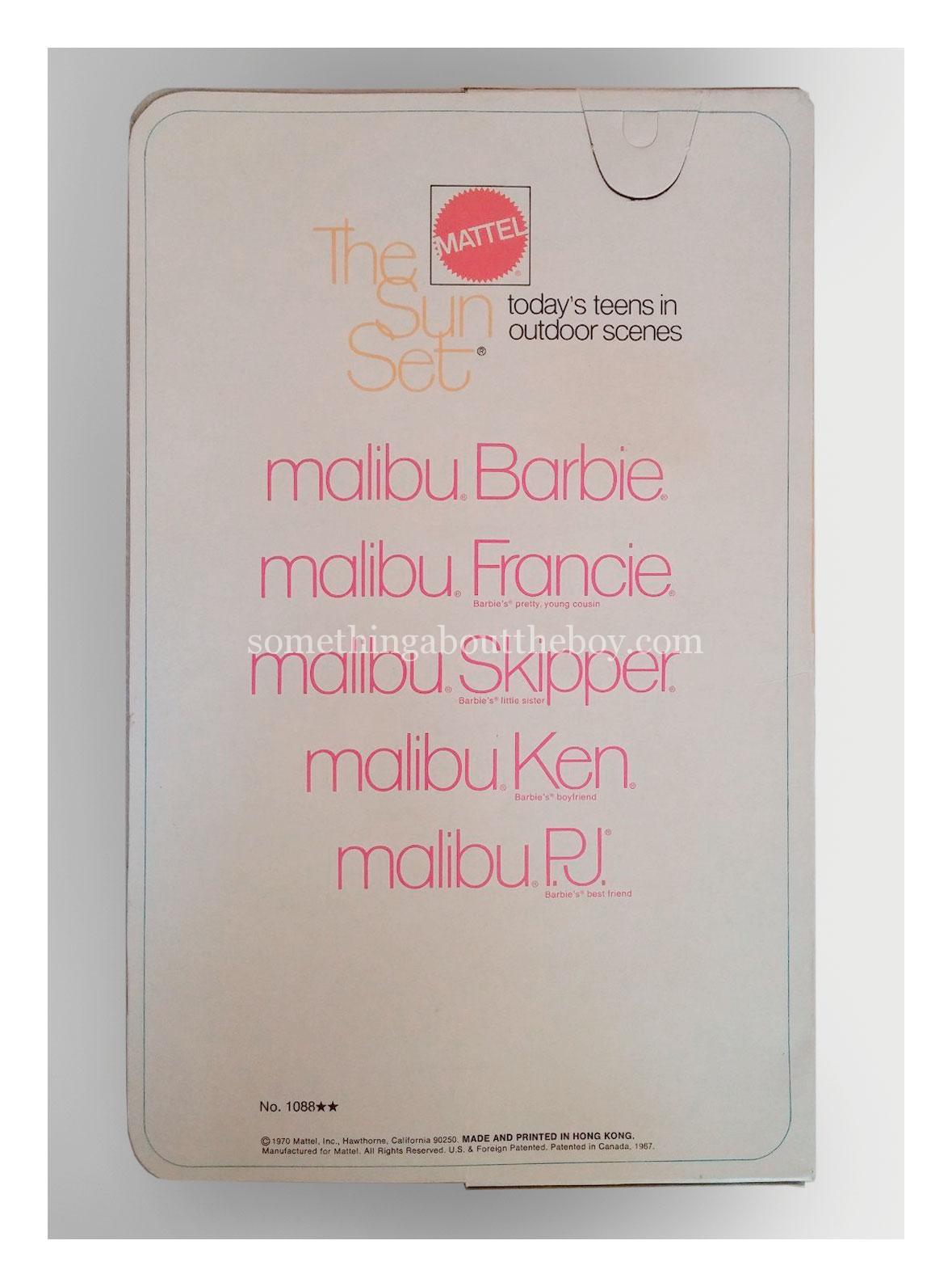 1971 #1088 Sun Set Malibu Ken in variation packaging (III)
