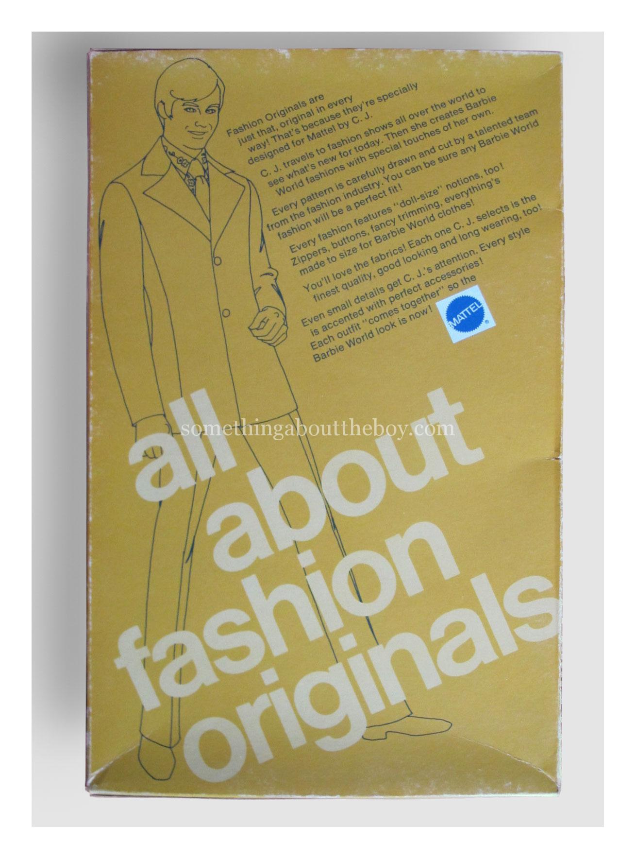 Reverse of Fashion Originals packaging 1974