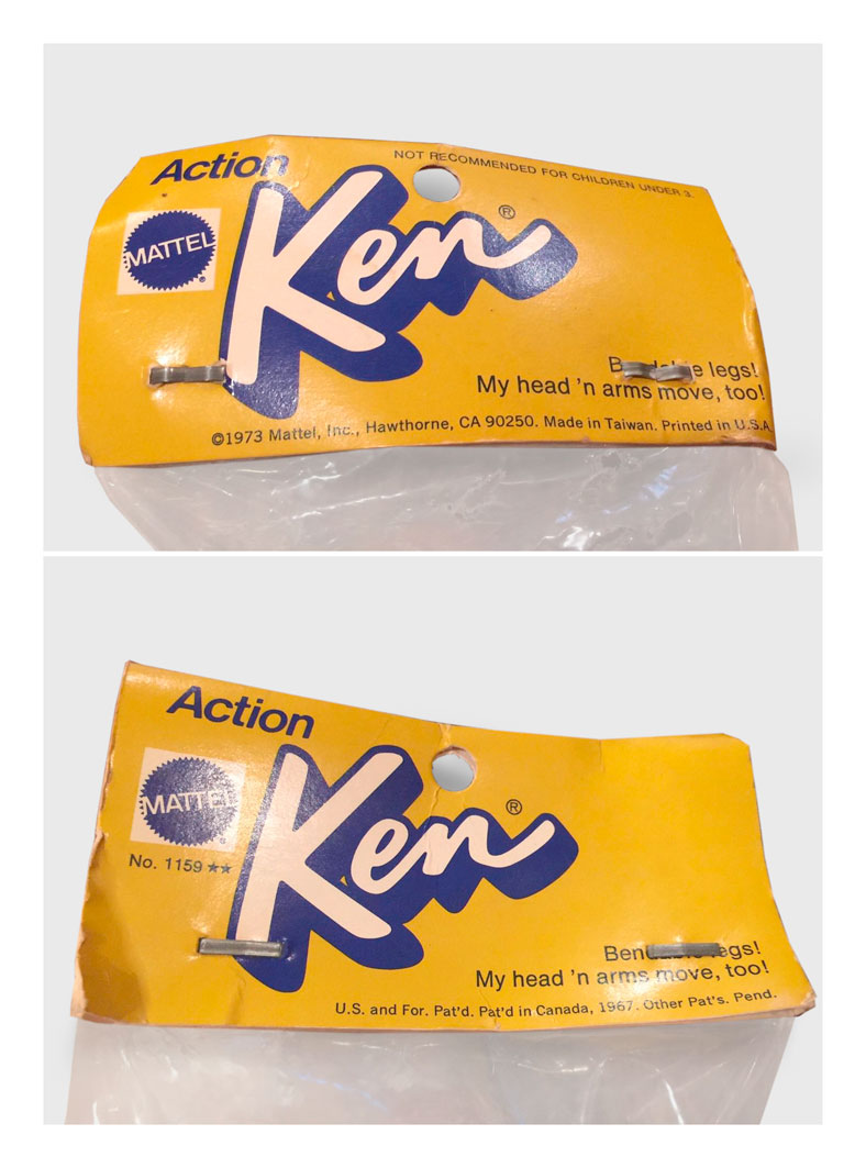 1973 #1159 Action Ken (Packaging detail)