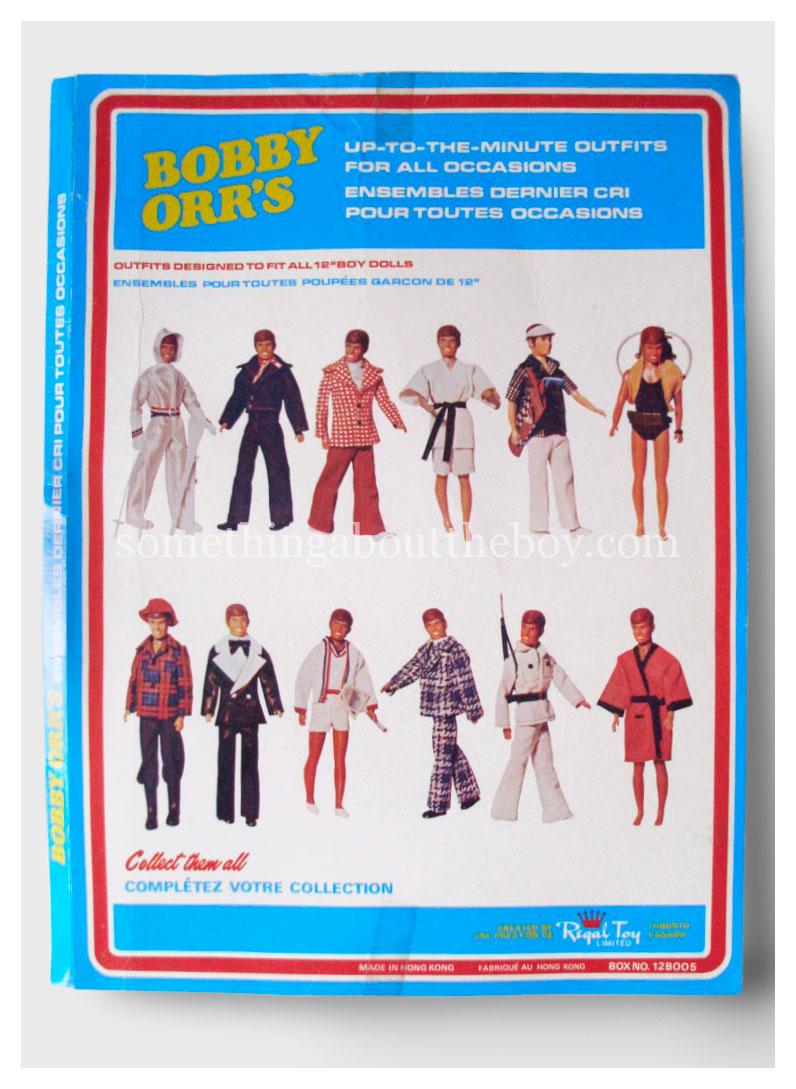 1975 Bobby Orr clothing reverse of packaging