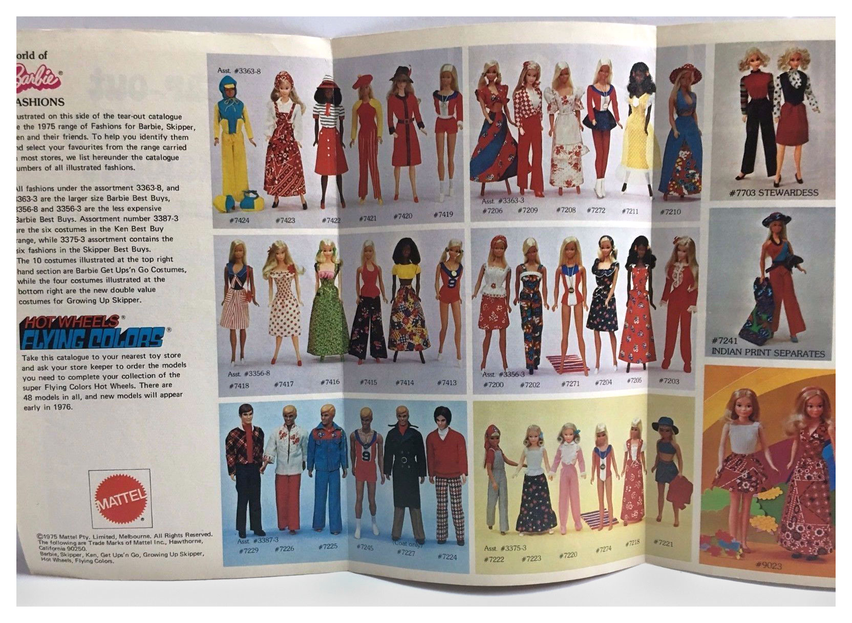 From 1975 Tear-out Mattel Toy catalogue