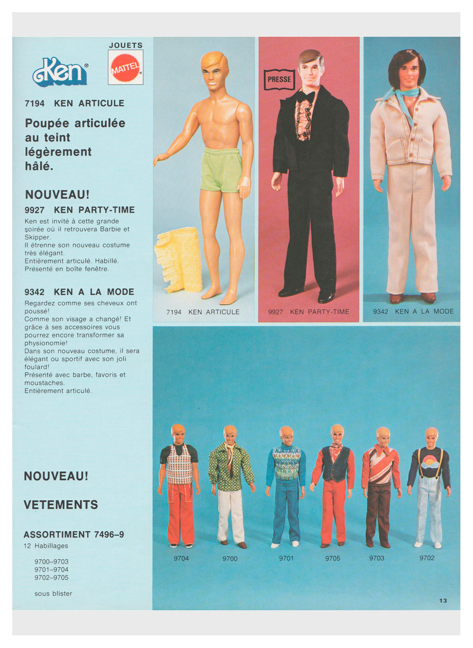 From 1977 French Mattel Toy catalogue