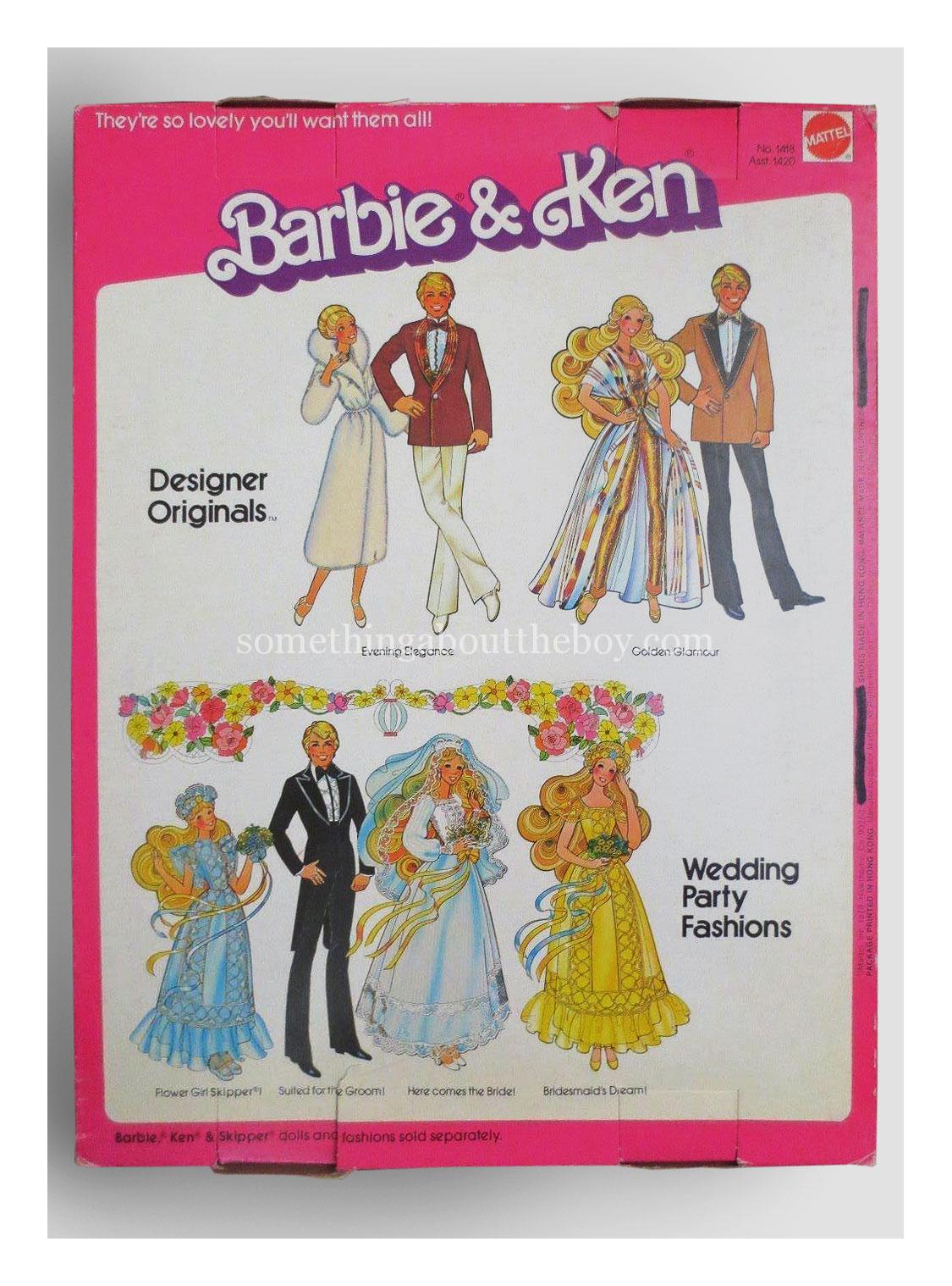 Reverse of 1980 Wedding Party Fashions packaging