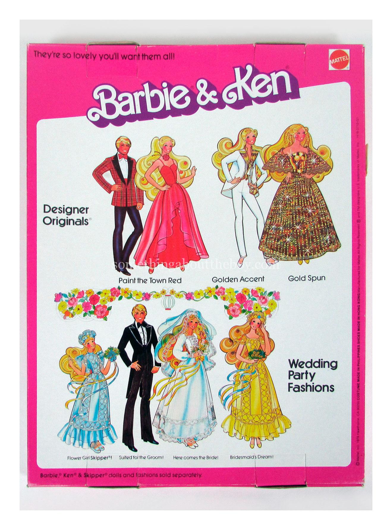 Reverse of 1981 Wedding Party Fashions packaging