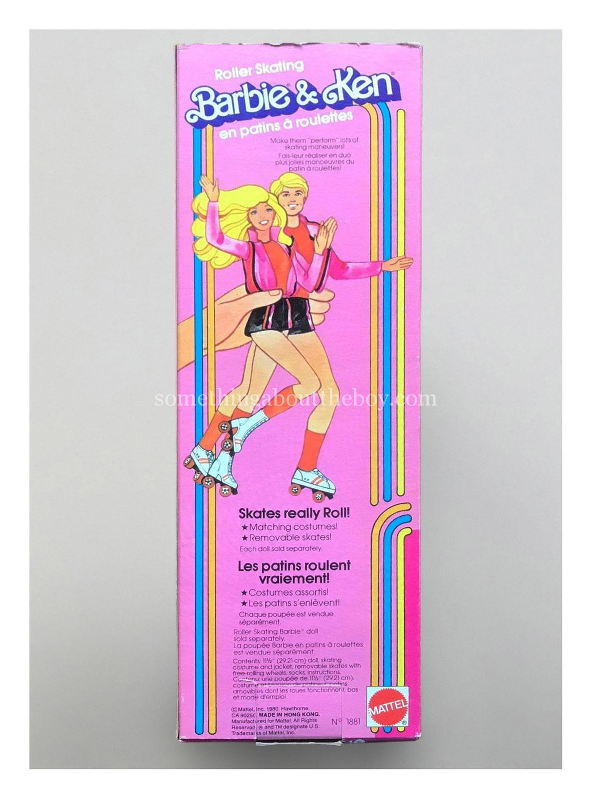 1980 #1881 Roller Skating Ken reverse of Canadian packaging