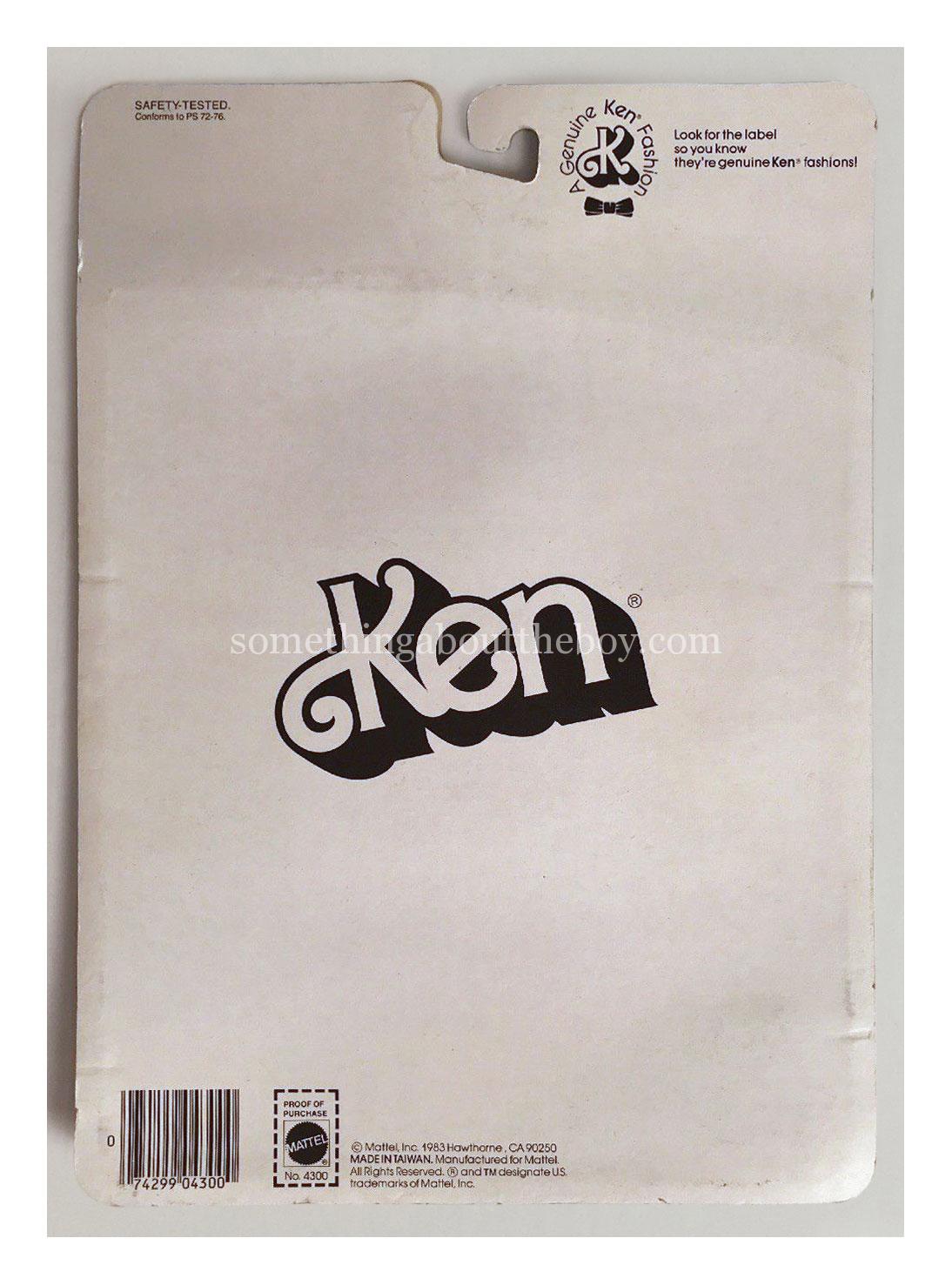 Reverse of 1983-4 Kmart Fashion Classics packaging (Taiwan)
