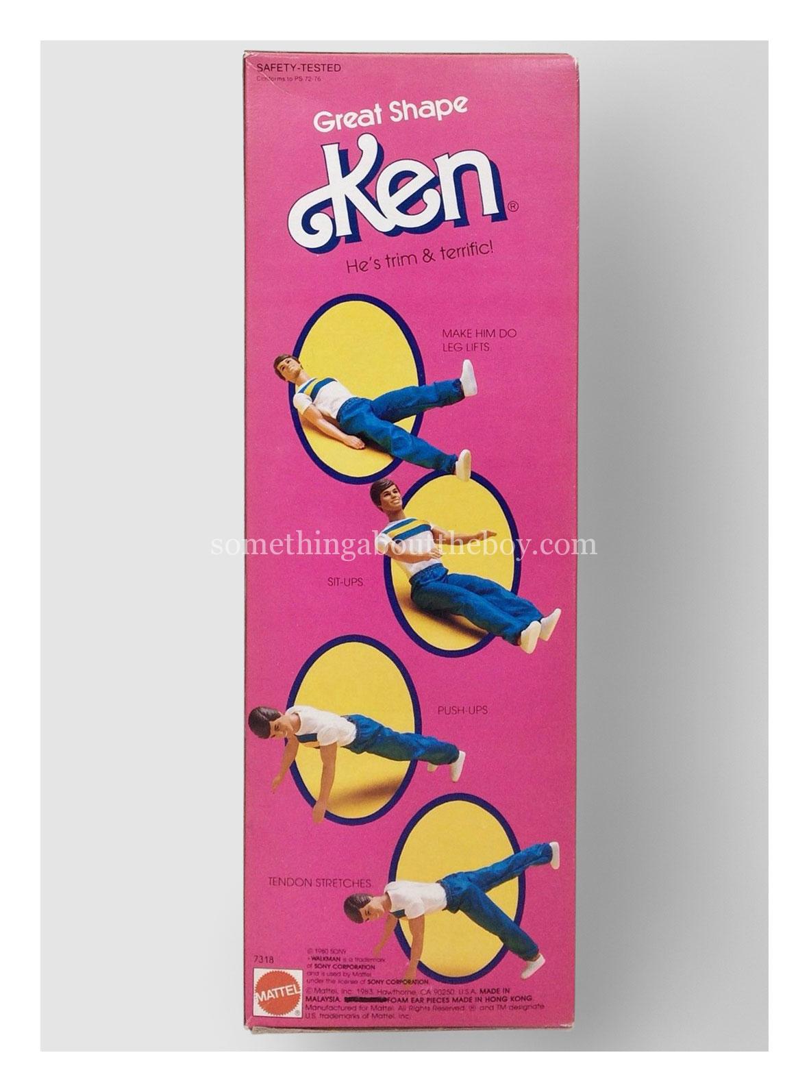 1986 #7318 Great Shape Ken reverse of packaging