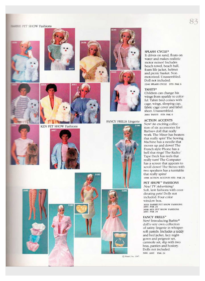 From Mattel Toys 1987 catalogue