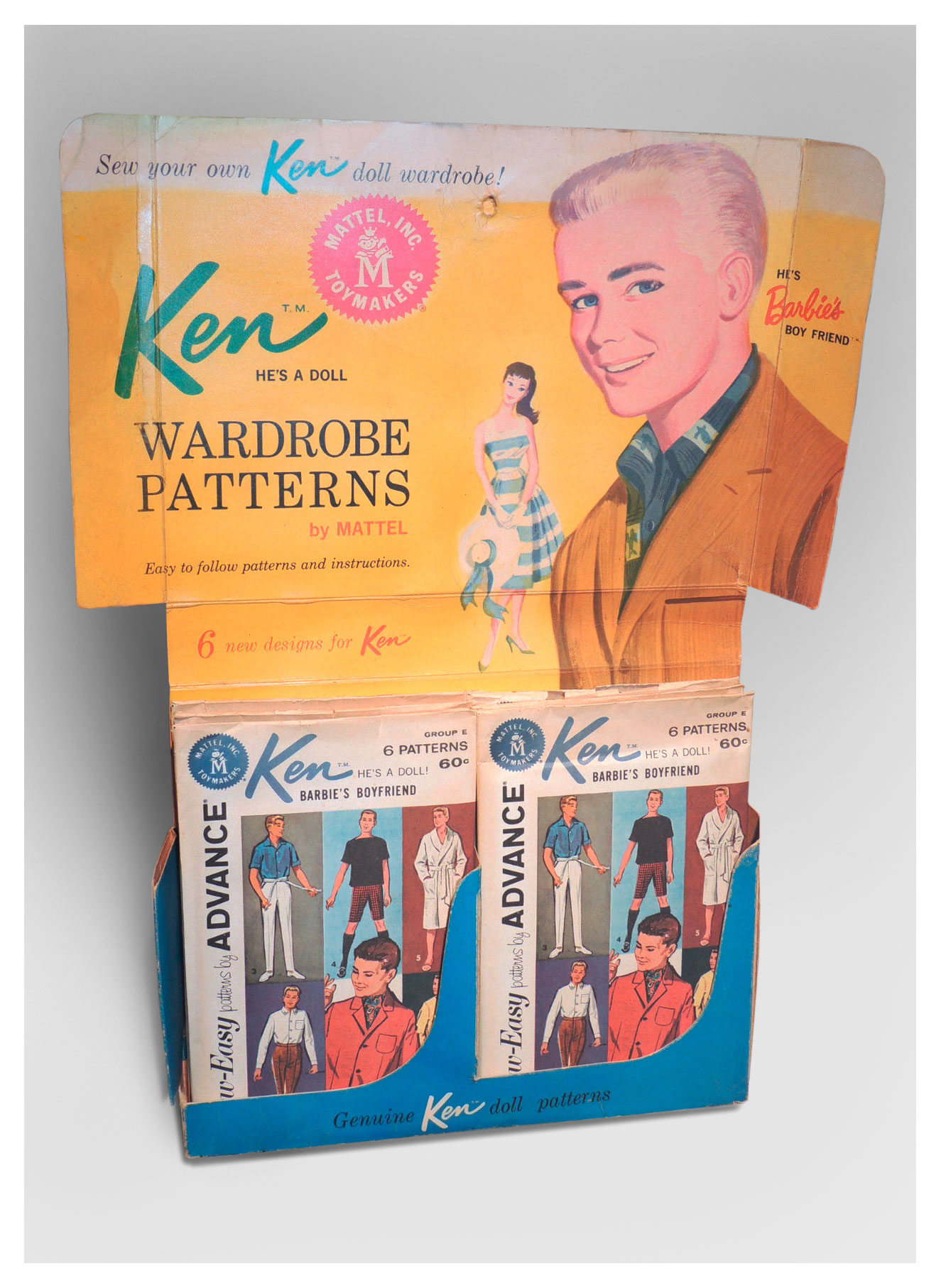1962 Ken Wardrobe Patterns Display