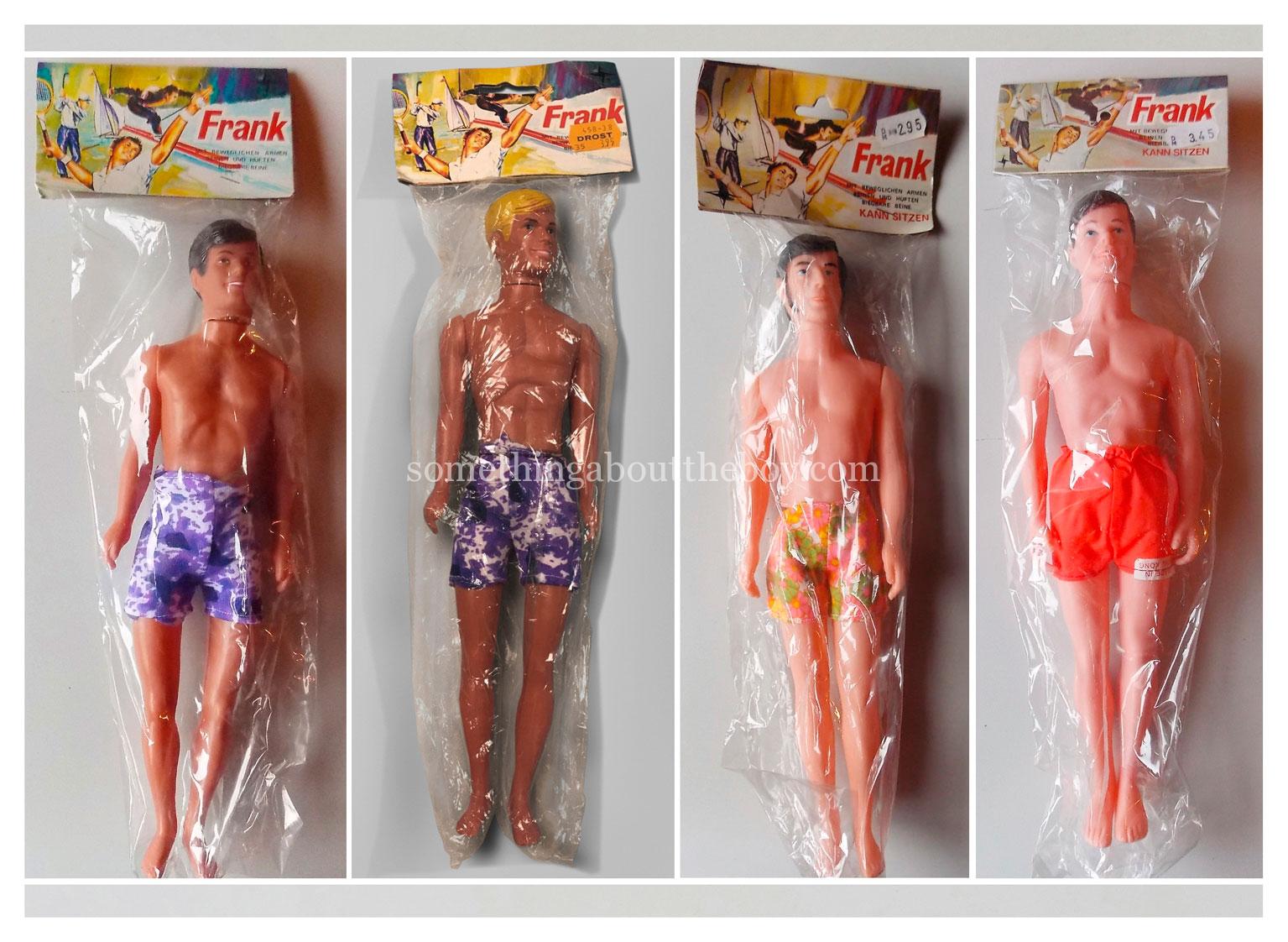German-market Frank dolls (shorts) in original packaging