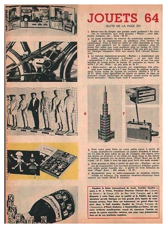 From 1964 French toy industry paper
