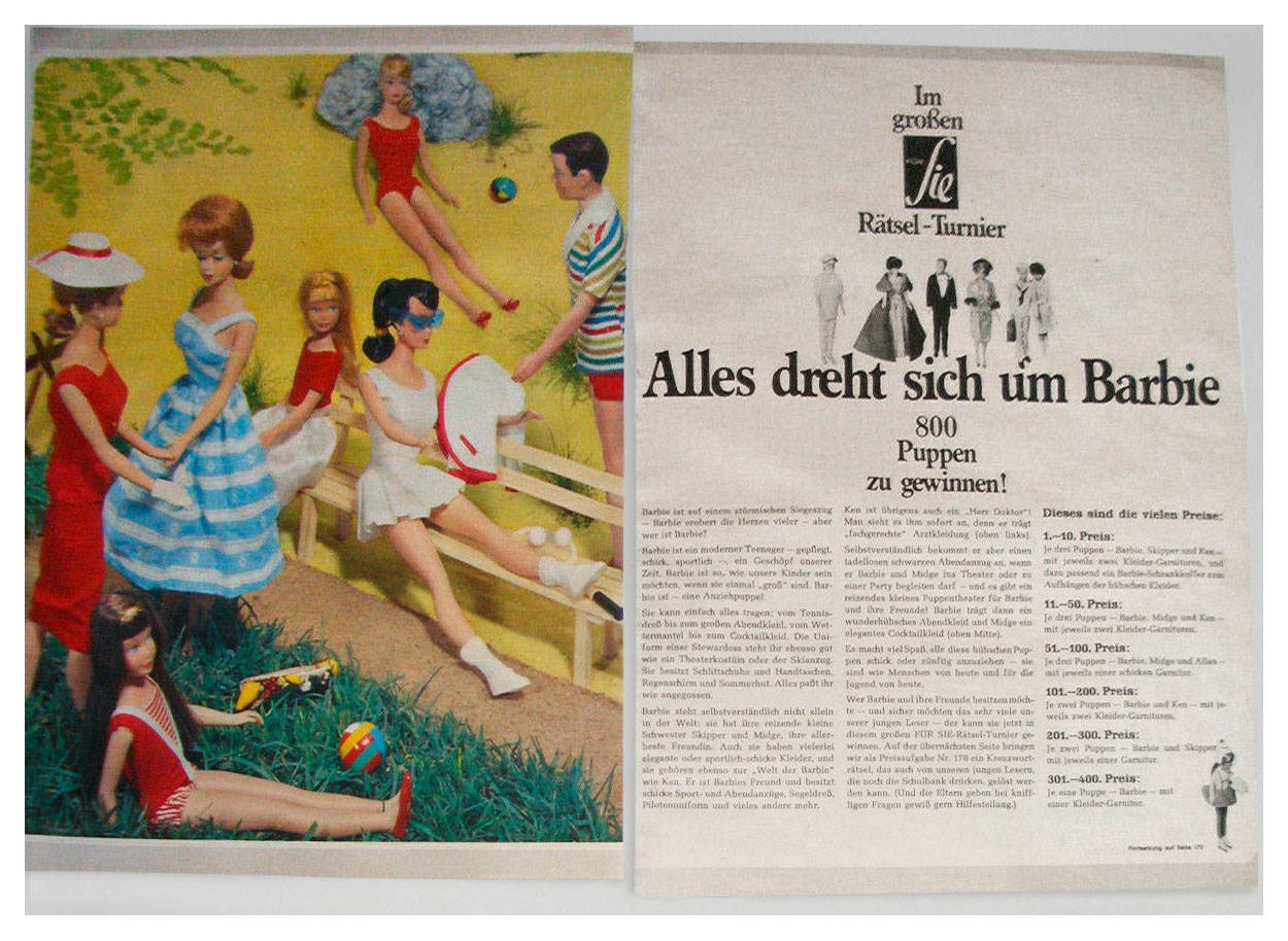 1965 Barbie and friends competition ad from German Für Sie magazine