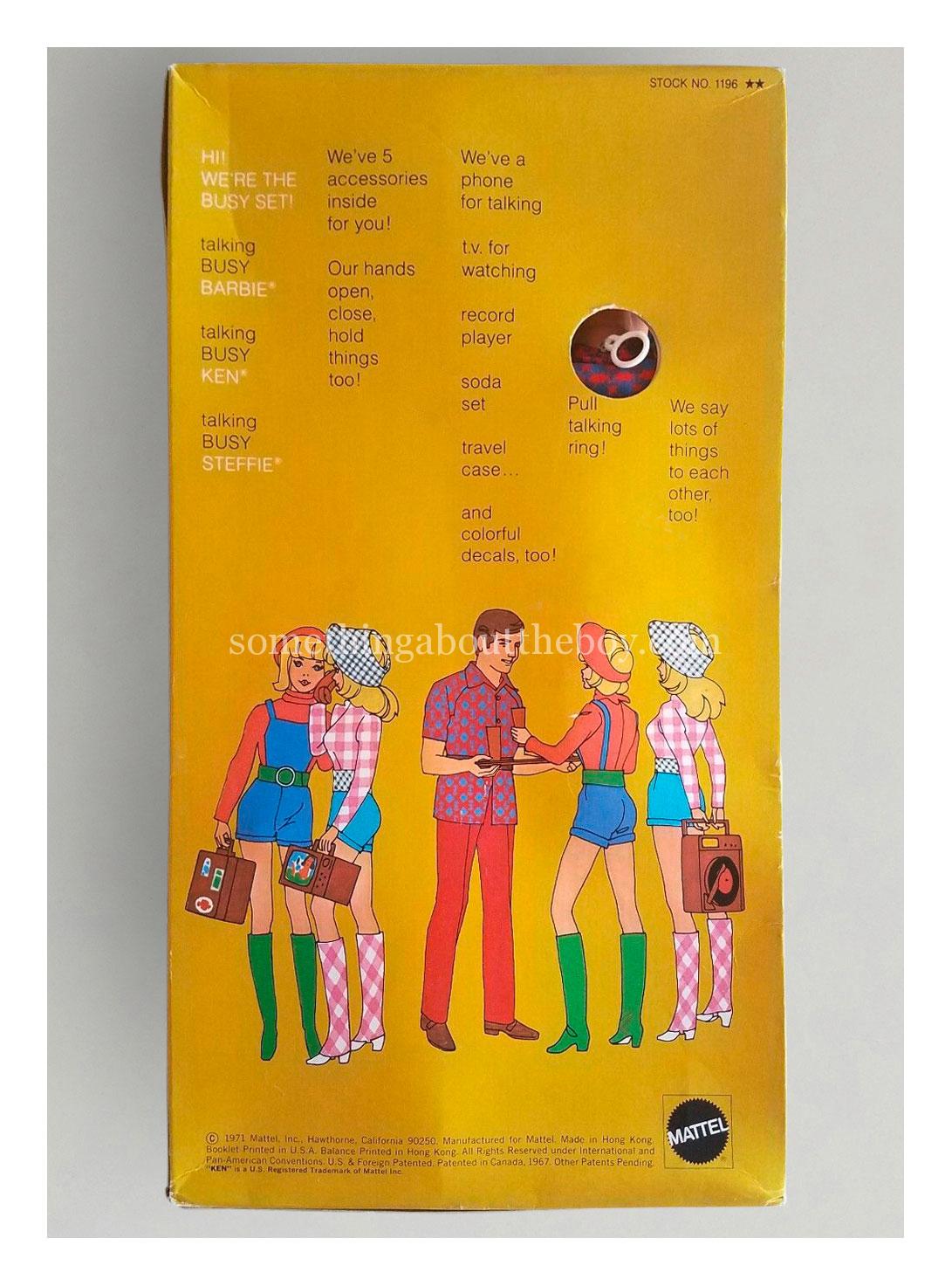 1972 #1196 Talking Busy Ken original packaging