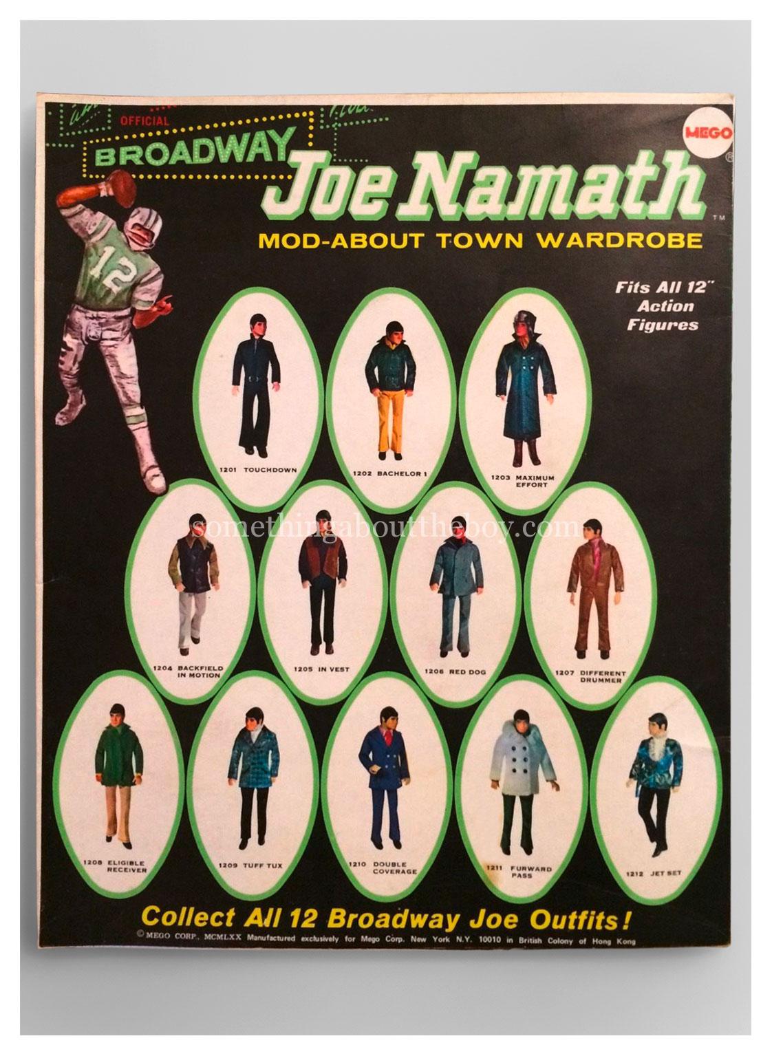 1970 Joe Namath packaging by Mego