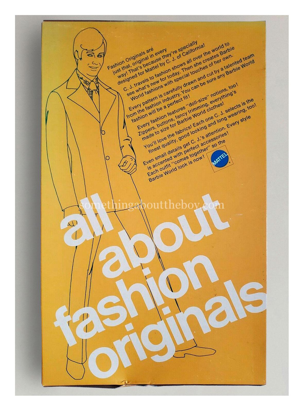 Reverse of 1972 Fashion Originals (Early version)