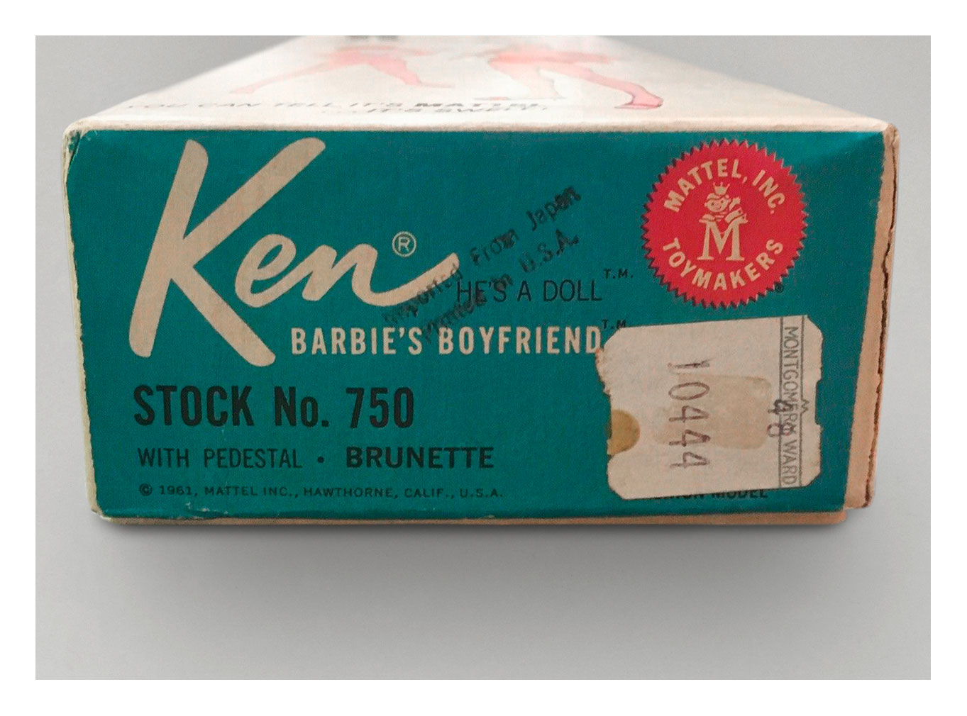 1966-67 #1020 Bendable Leg Ken box as sold by Montgomery Ward
