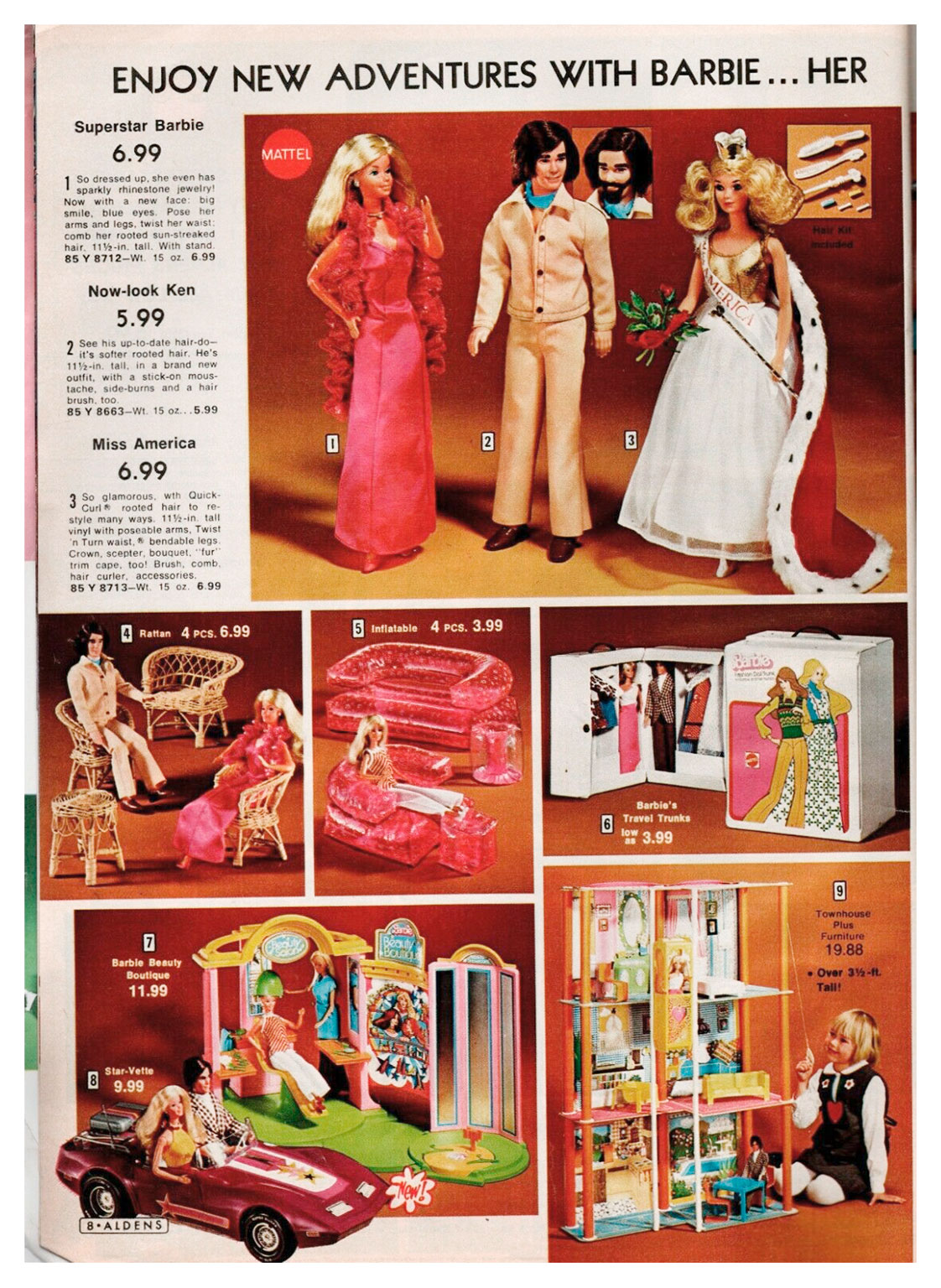 1977 Malibu Ken, The Now Look Ken, Ken Simpatia & Partytime Ken 