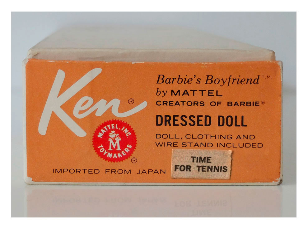 1963 Dressed Doll box lid showing sticker