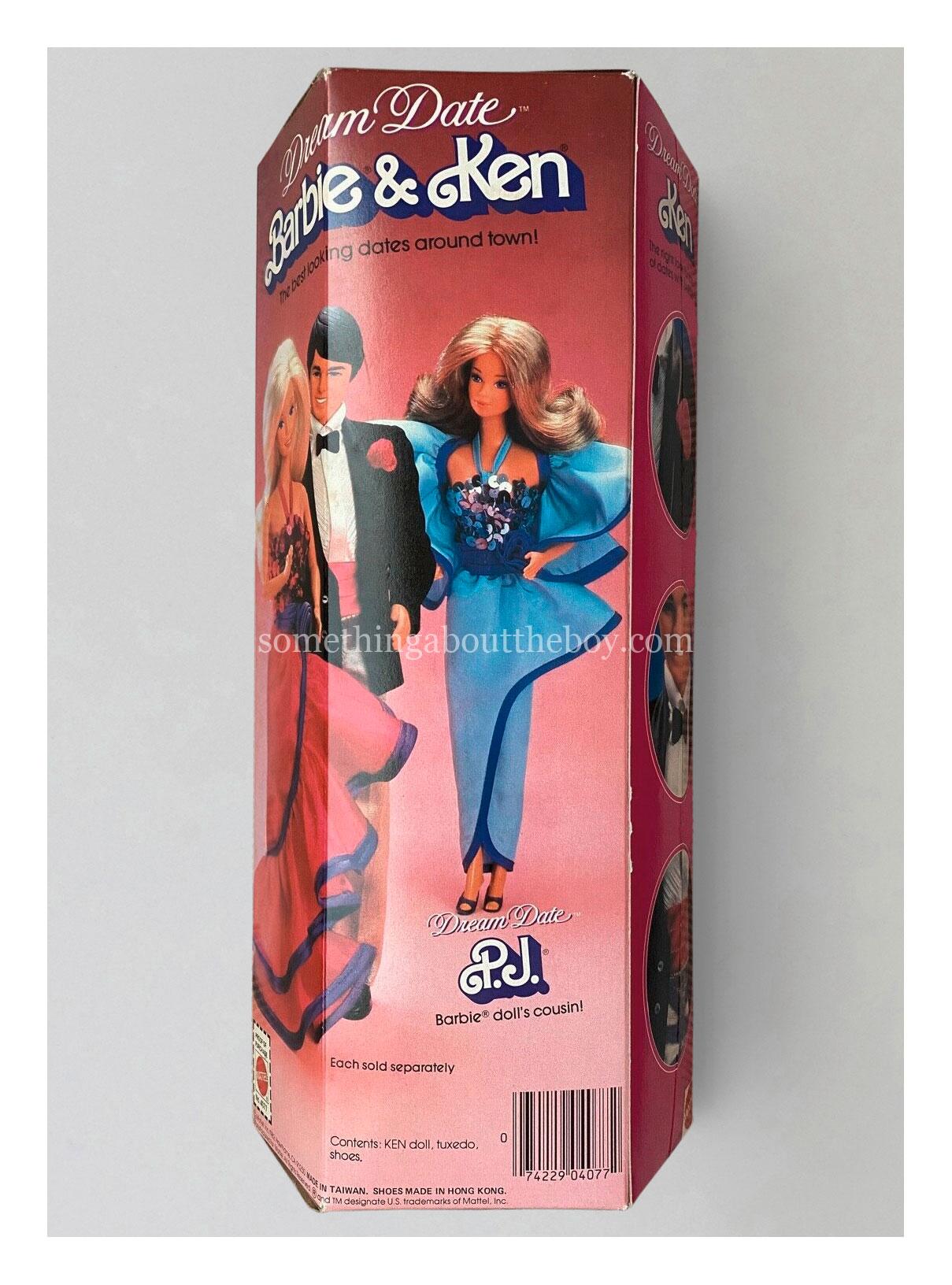 1983 #4077 Dream Date Ken reverse of packaging