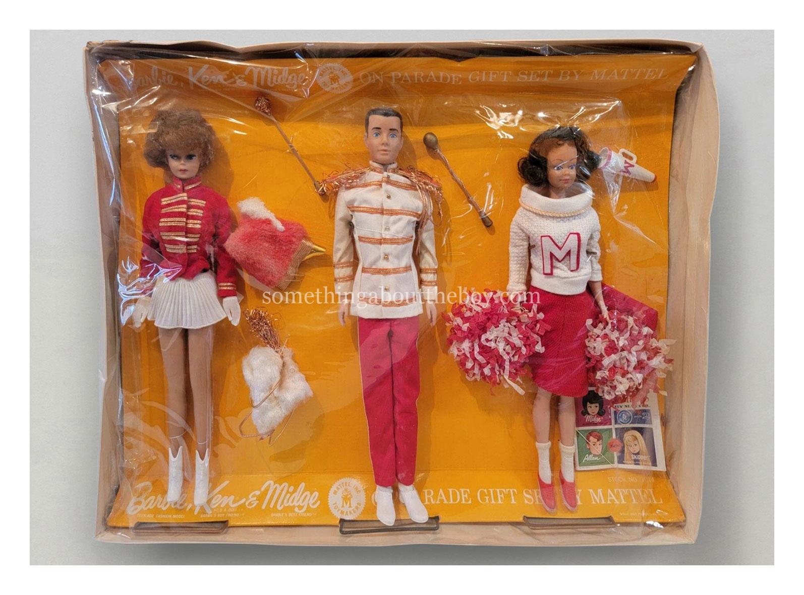 1964 #1014 On Parade Gift Set (with green-eyed brunette Ken)