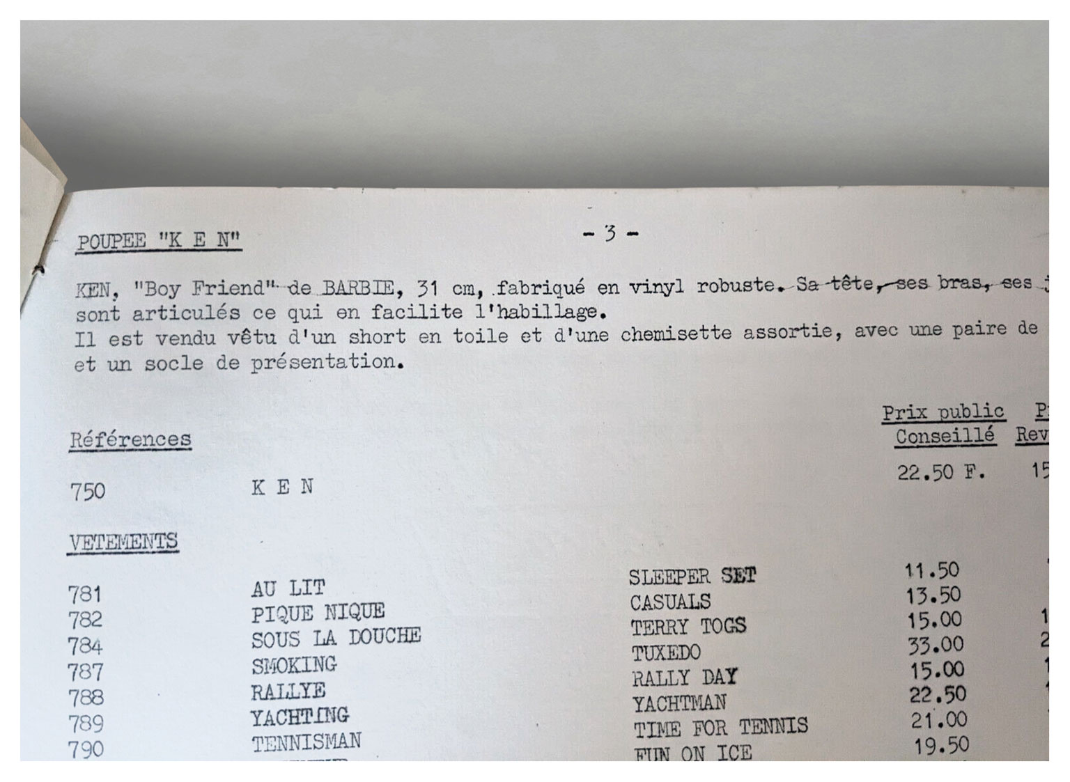 1964 French Jouets Rationnels price list